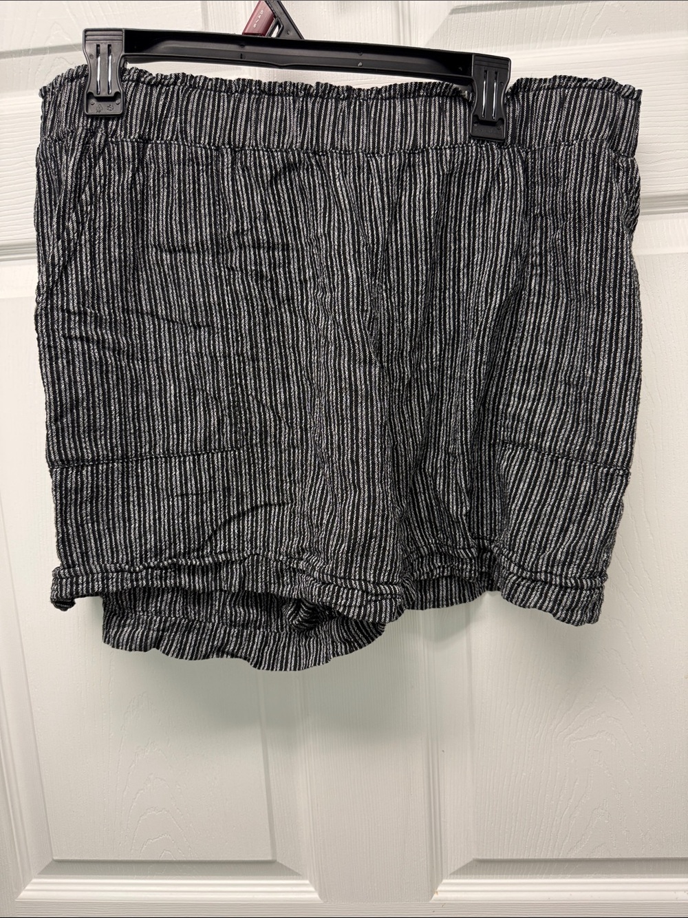 Time and Tru Black and White Striped Shorts